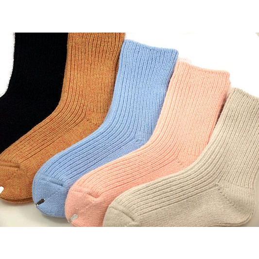 5足セット 17/25cm女性用（婦人 レディース） あったかのびのび　リブ編みソックス