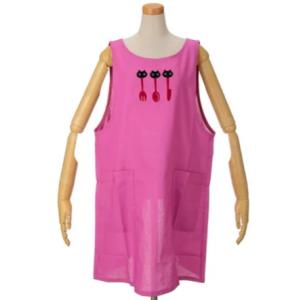 俣野温子マタノアツコ MEMEランチキッチンエプロン ピンク