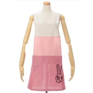 俣野温子マタノアツコ 三段ゆるうさエプロン レッド