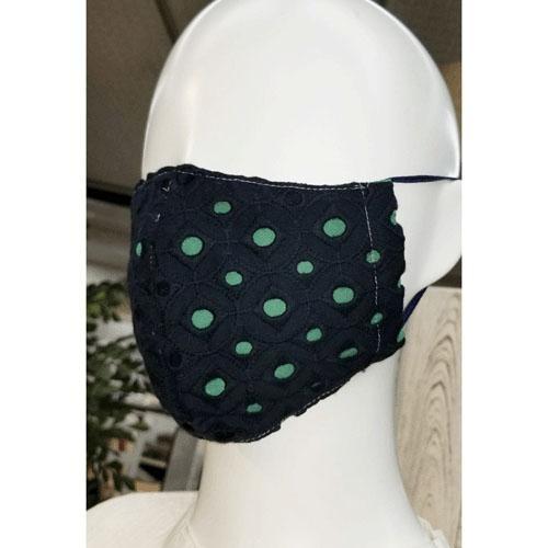 (お買い得)接触冷感×綿レースマスク グリーン 冷感マスク （定価１３２０円） 全国送料430円