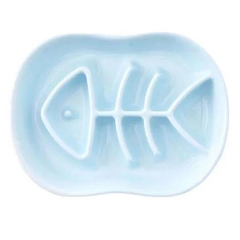 陶器製早食い防止皿 フィッシュボーン サックス