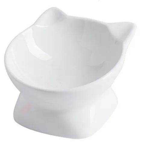 猫型フードボウル ロータイプ ホワイト