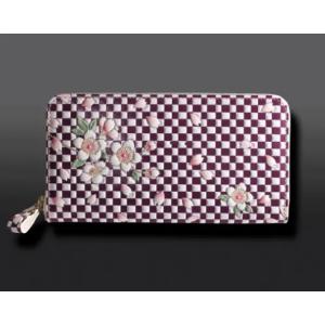 【最終値下げ 】新品箱タグ付 浅草文庫 文庫革 L字ファスナー長財布 花菱柄 浅草文庫】L字長財布 花菱柄 | 財布 長財布 雑貨 日用品 財布 薄い