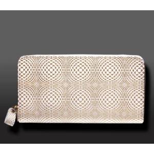 浅草文庫 金彩菊花ラウンドファスナー長財布 ゴールド