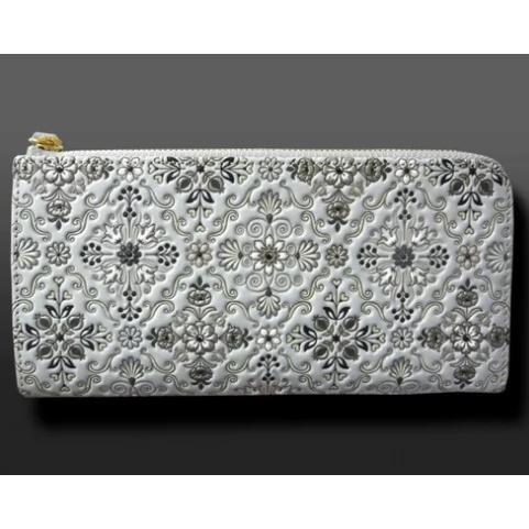 浅草文庫 シルクロードL字ファスナー長財布 グレー