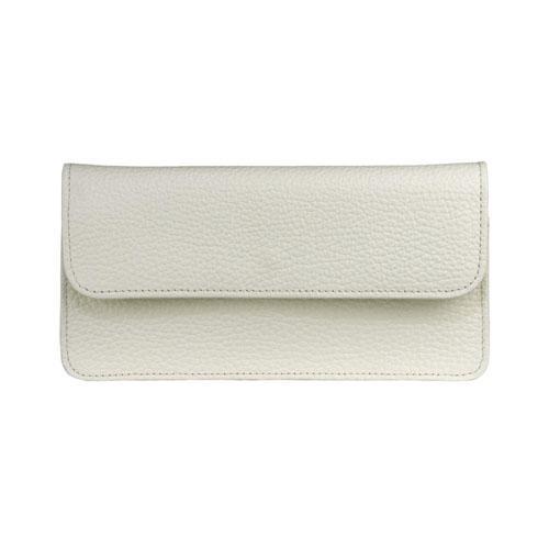 スリムかぶせ長財布 ホワイト 全国送料430円