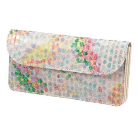 ピッグエナメル かぶせ長財布 ホワイト