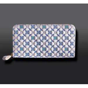 浅草文庫 切子 ラウンドファスナー長財布 藍色