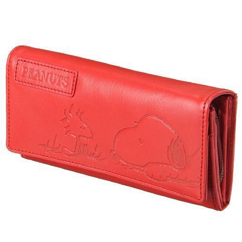 スヌーピー 長財布 レッド