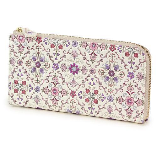 浅草文庫 オリエント柄 L字ファスナー長財布 ピンク