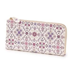 浅草文庫 浅草文庫ふくろうL字ファスナー長財布 ピンク : インテリア