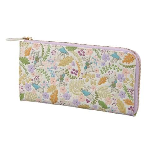 浅草文庫 ピーターラビットL字ファスナー長財布 パープル