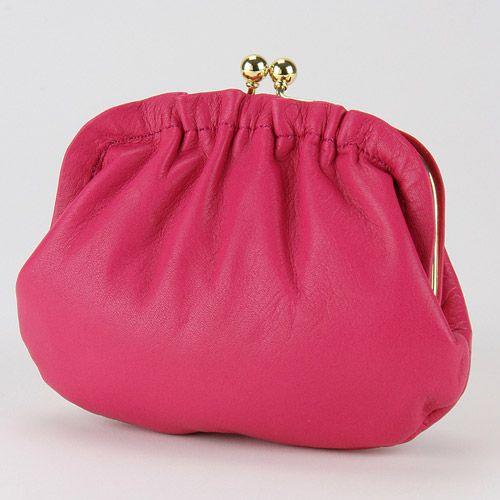 無地ヒダ付親子がま口 ピンク 全国送料430円