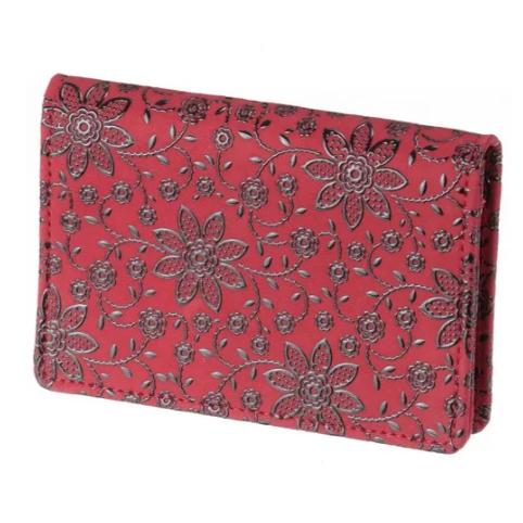 印傳屋 印伝 2516 名刺入 黒地／黒漆 クレマチス 全国送料430円