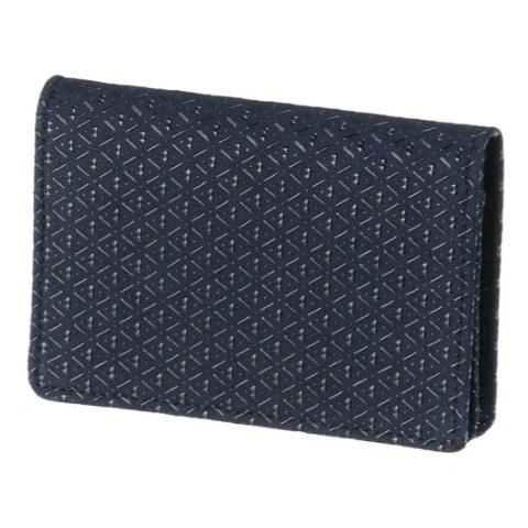 印傳屋 印伝 2516 名刺入 紺地／黒漆 ひょうたん 全国送料430円