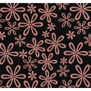 印傳屋 印伝 2220 二つ折り財布 黒地／ピンク漆 雪割草