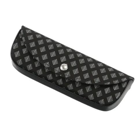 印傳屋 印伝 4210 メガネケース 黒地／グレー漆 若松菱 全国送料600円