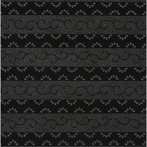 印傳屋 印伝 3004 合切袋大 黒地／グレー漆 爪唐草