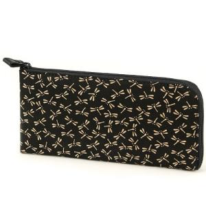 印傳屋（INDEN-YA） 印伝 2315 L字ファスナー長財布 紫革／黒漆