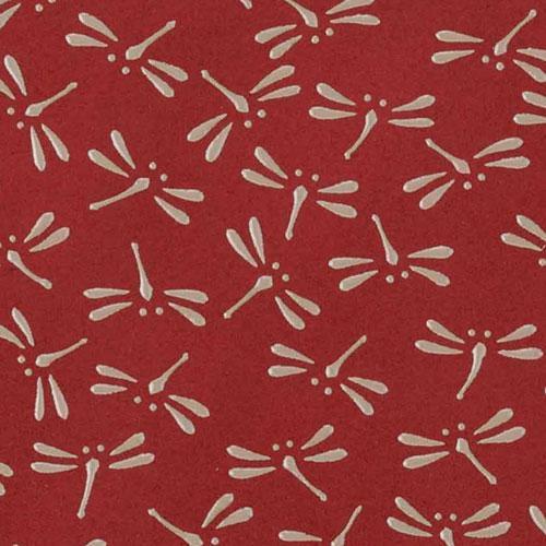 印傳屋 印伝 2525 パスケース 赤革／白漆 とんぼ 全国送料430円