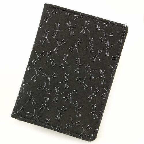 印傳屋 印伝 2504 免許証ケース 黒地／黒漆 とんぼ 全国送料430円
