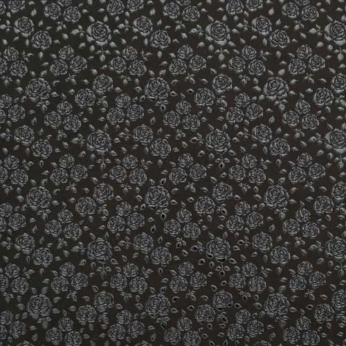 印傳屋 印伝 4206 メガネケース 黒地／黒漆 ローズ小 全国送料600円