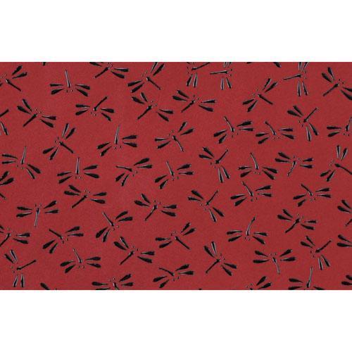 印傳屋 印伝 4206 メガネケース 赤地／黒漆 とんぼ 全国送料600円