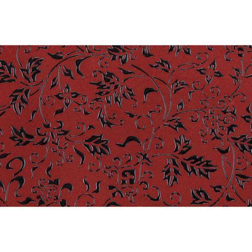 印傳屋 印伝 4206 メガネケース 赤地／黒漆 花唐草 全国送料600円