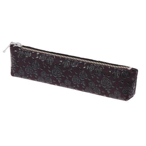 印傳屋 印伝 4608 ペンケース 紫地／黒漆 ローズ小 全国送料430円