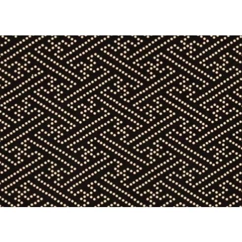 印傳屋 印伝 4608 ペンケース 黒地／白漆 紗綾形 全国送料430円