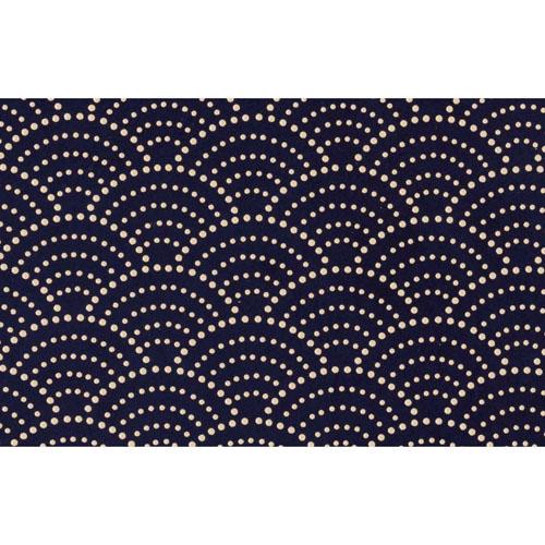 印傳屋 印伝 4608 ペンケース 紺地／白漆 青海波 全国送料430円