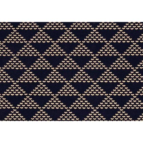 印傳屋 印伝 4608 ペンケース 紺地／白漆 波うろこ 全国送料430円