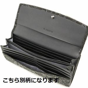 印傳屋 印伝 2310 長財布 黒地/黒漆 輪...の詳細画像1