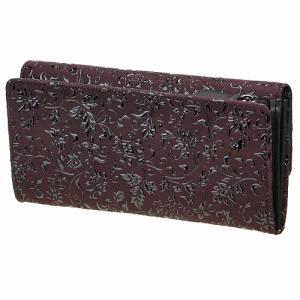 印傳屋 印伝 2310 長財布 紫地/黒漆 花唐草の詳細画像1