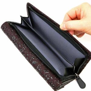 印傳屋 印伝 2310 長財布 紫地/黒漆 ク...の詳細画像1