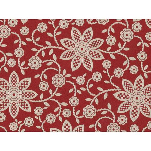 印傳屋 印伝 2310 長財布 赤地／白漆 クレマチス