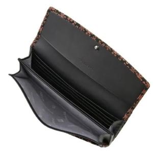 印傳屋 印伝 2310 長財布 黒地/ピンク漆...の詳細画像1