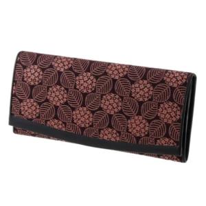 甲州印伝 札入れ【紫陽花柄 紫×ピンク漆】春財布 長財布 小銭入れ 印傳屋 新品 印傳屋（INDEN-YA） 印伝 財布 長財布 みその あじさい 紫陽花 伝統