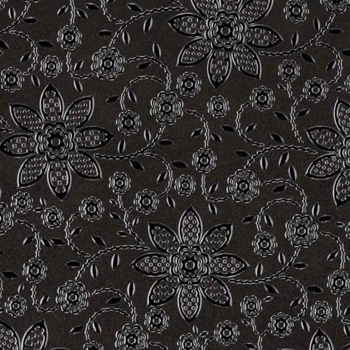 印傳屋 印伝 5015 ミラー 黒地／黒漆 クレマチス 全国送料430円