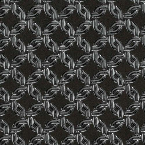 印傳屋 印伝 5015 ミラー 黒地／黒漆 輪つなぎ小 全国送料430円