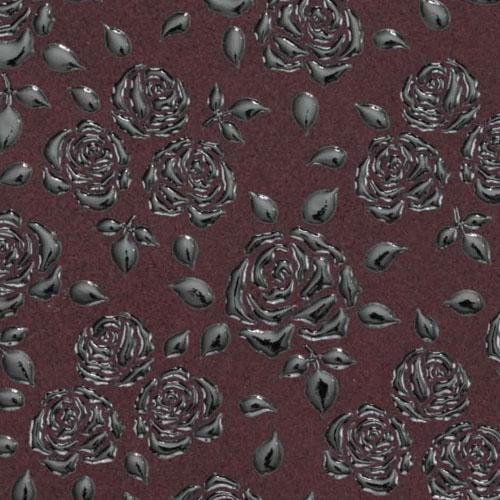 印傳屋 印伝 5015 ミラー 紫地／黒漆 ローズ小 全国送料430円