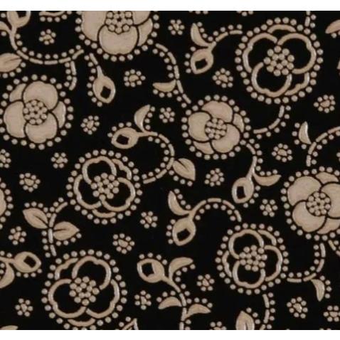 印傳屋 印伝 5015 ミラー 黒地／白漆 椿 全国送料430円