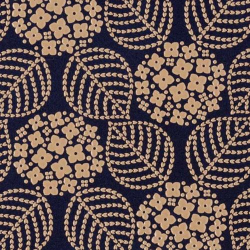 印傳屋 印伝 5015 ミラー 紺地／白漆 あじさい 全国送料430円