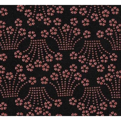 印傳屋 印伝 5015 ミラー 黒地／赤漆 小桜菖蒲 全国送料430円