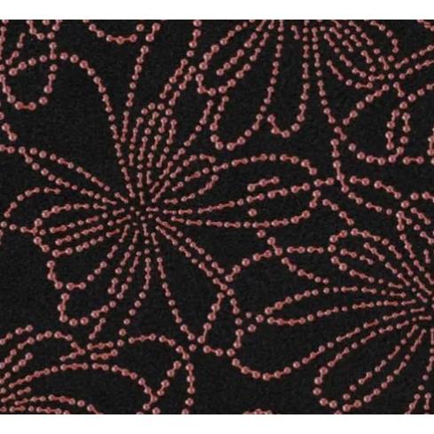 印傳屋 印伝 5015 ミラー 黒地／赤漆 線菊小 全国送料430円