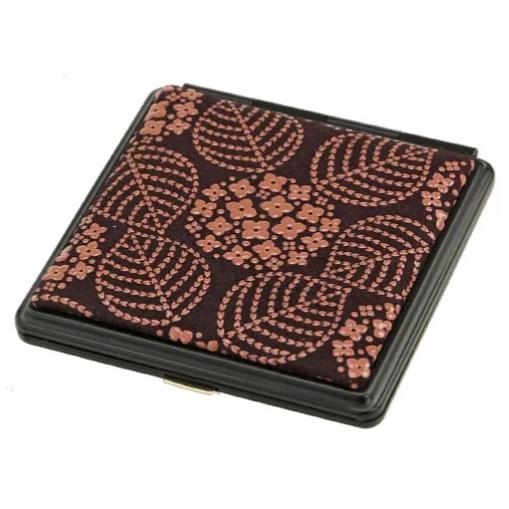 印傳屋 印伝 5015 ミラー 紫地／ピンク あじさい 全国送料430円