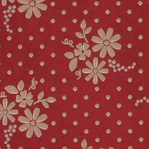 印傳屋 印伝 2218 札入 赤地／白漆 コスモス