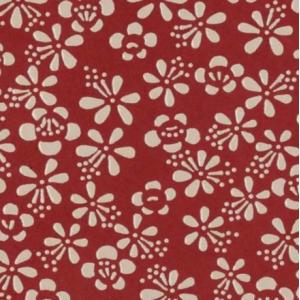 印傳屋 印伝 4610 ペンケースD 赤地／白漆 梅 全国送料430円