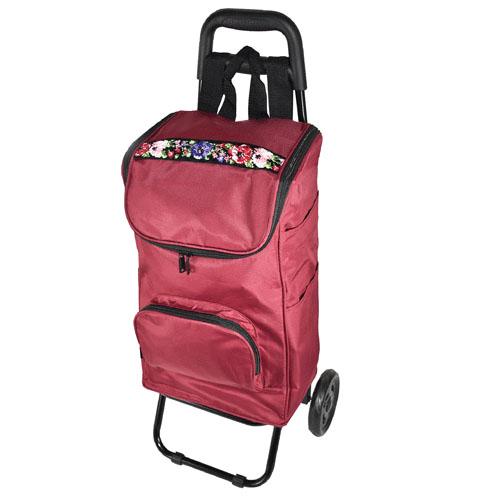 シェニールフラワーキャリーカート ワイン