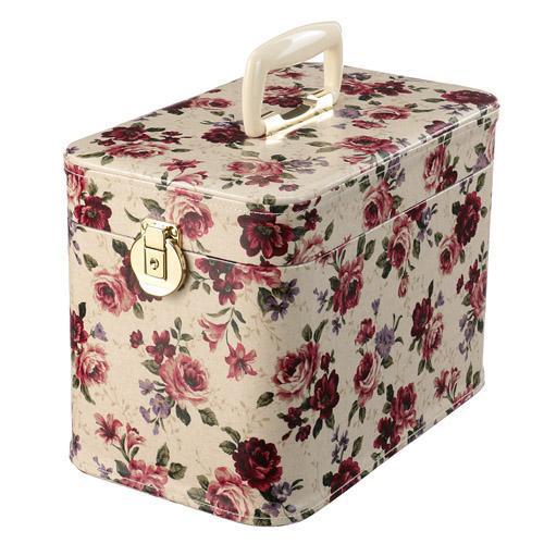 トレンケース33CM ナチュラルローズ柄 ベージュ